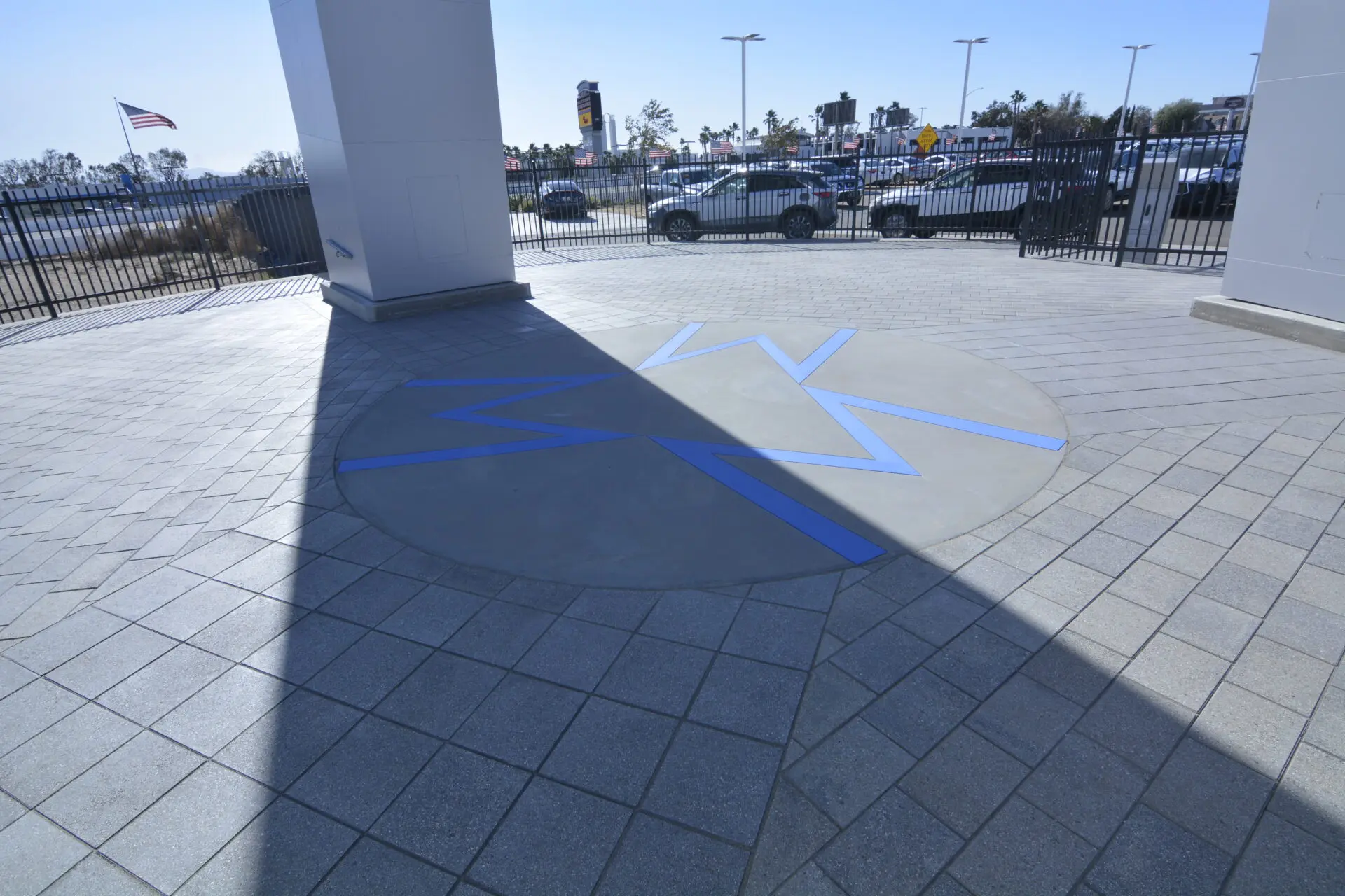 A floor design at a building’s outdoor space